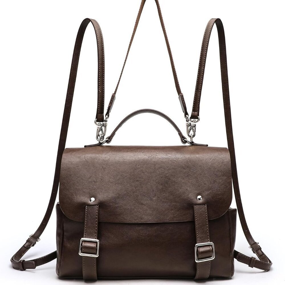 Women’s PU Leather Backpack Purse Anti-theft Small Travel Convertible Bag